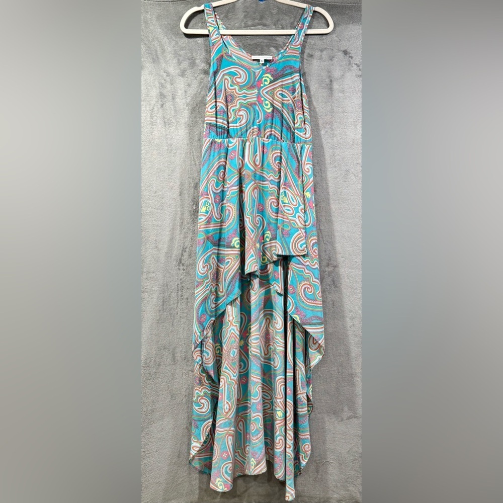 Amanda Uprichard Womens Small Long Maxi Paisley Dress 100% Silk High And Low‎